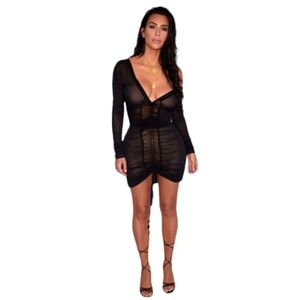 Black Mesh Dress From Pretty Little Thing